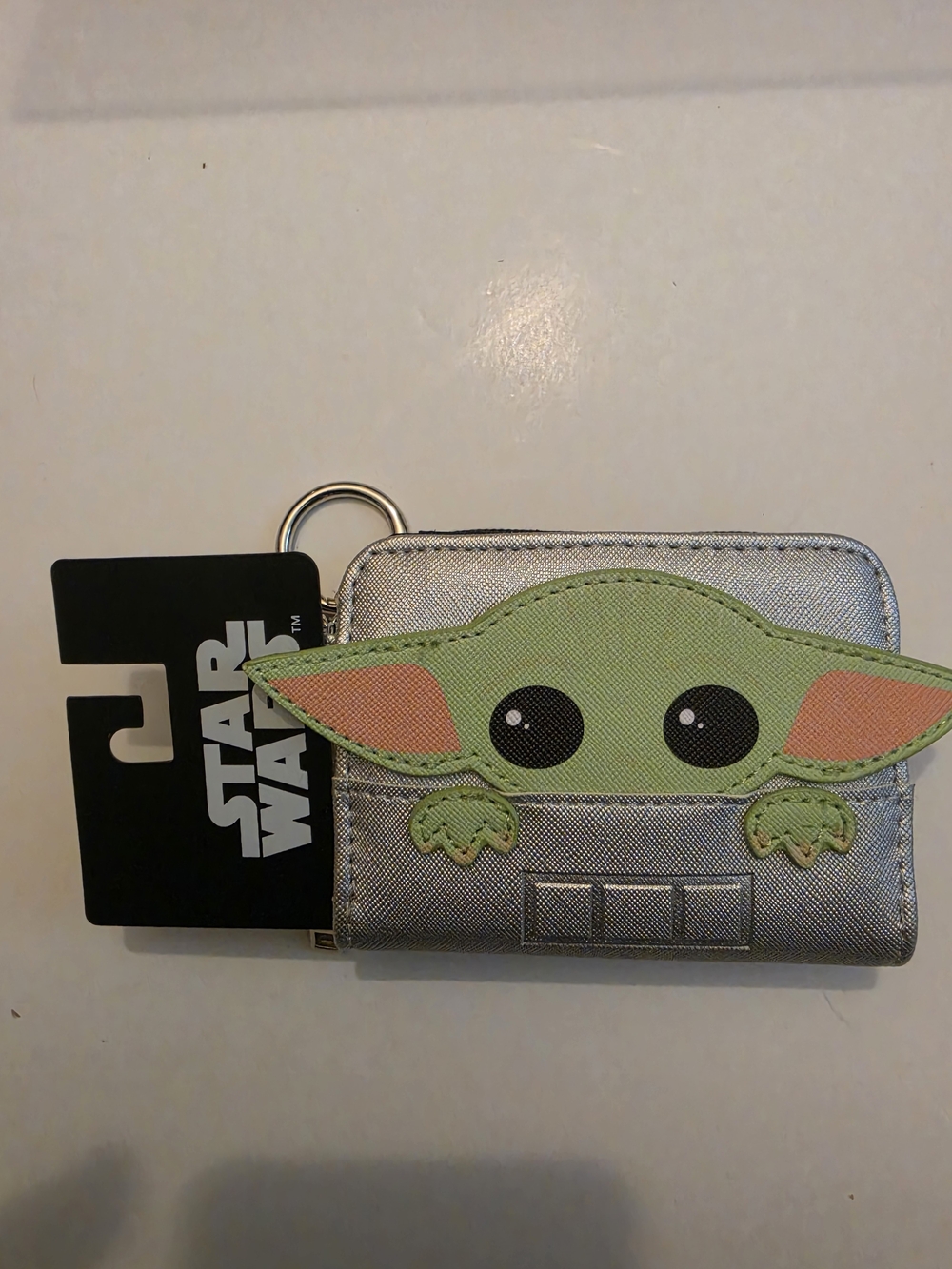 Star Wars The Mandalorian Grogu Hover Pram mini wallet. NWT. 3×4.5